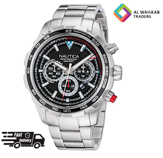 Nautica Men's NAPNSF301 NST Chrono Recycled Stainless Steel Bracelet Watch