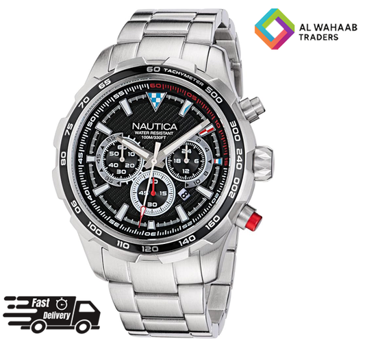 Nautica Men's NAPNSF301 NST Chrono Recycled Stainless Steel Bracelet Watch