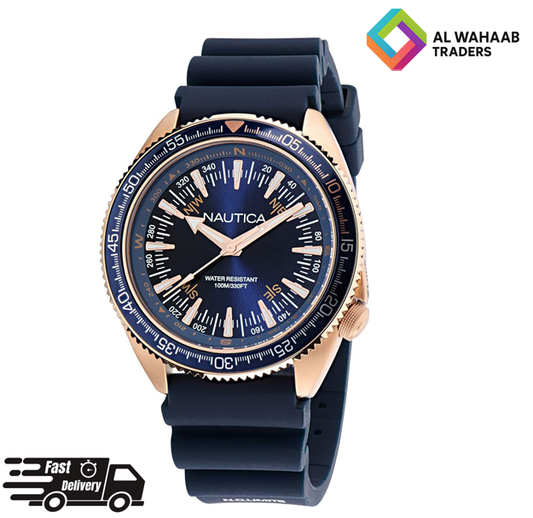 Nautica Men's NAPNVF306 Vintage Blue Silicone Strap Watch