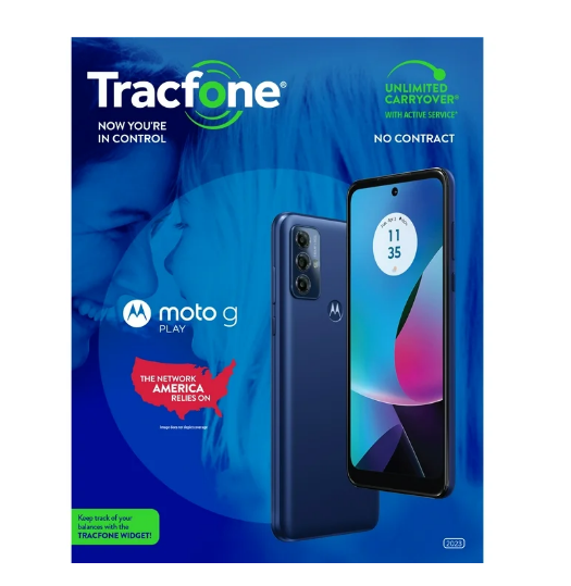 Tracfone Motorola Moto G Play (2023), 32GB, Black - Prepaid Smartphone [Locked to Tracfone Wireless]