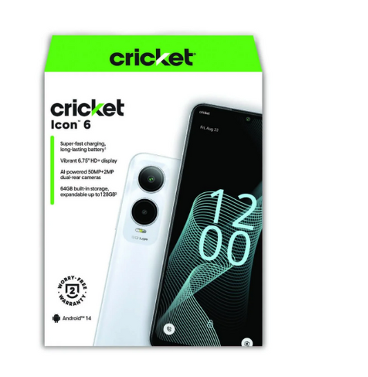 Cricket Wireless Icon 6 64GB, 4GB RAM - Cloud White Unlocked