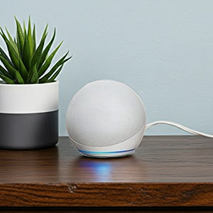 Amazon Echo Dot (Newest Model) – Alexa Smart Speaker with Vibrant Sound, Glacier White (Used – Excellent Condition)